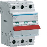 SBR364 - 3-pole, 63A Modular Switch 50mm² with Red Toggle