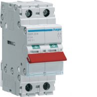 SBR264 - 2-pole, 63A Modular Switch 50mm² with Red Toggle