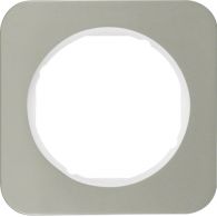 10112114 - Frame 1gang, R.1, stainless steel/p. white