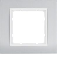 10113904 - Frame 1gang, B.3, al./p. white matt, al. anodised