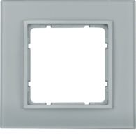10116414 - Glass frame 1gang, B.7, al./al. matt, lacq.