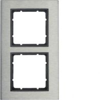 10123606 - Frame 2gang vert., B.7, stainless steel/ant. matt, metal brushed