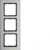 10133606 - Frame 3gang vert., B.7, stainless steel/ant. matt, metal brushed