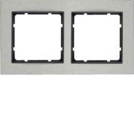 10223606 - Frame 2gang hor., B.7, stainless steel/ant. matt, metal brushed
