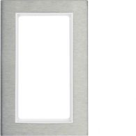 13093609 - Frame l. cut-out, B.7, stainless steel/p. white matt, metal brushed