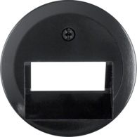 140901 - Centre plate for FCC soc. out. 2gang, 1930/glass, black glossy
