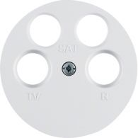 14842089 - Centre plate for aerial soc. 4hole (Ankaro), com-tech, p. white glossy