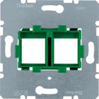 454104 - Supporting plate green mounting device 2gang for modular jacks, com-tech
