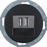 26002045 - 230 V USB charging soc. out., 1930/R.classic, black glossy