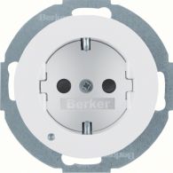 41092089 - SCHUKO soc.out. LEDorient.,enhncd contact prot.,screw-in lift term.,R.classic,wh