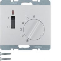 20307103 - Thermostat, NC contact, centre plate, rocker switch, K.5, al., matt, lacq.
