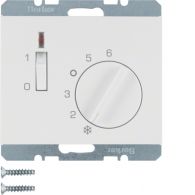 20307109 - Thermostat, NC contact, centre plate, rocker switch, K.1, p. white glossy