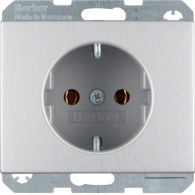 47157003 - Schuko socket outlet with screw-in lift terminals K.5 aluminium anodised