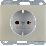 47157004 - Schuko socket outlet K.5 Stainless steel metal matt finish