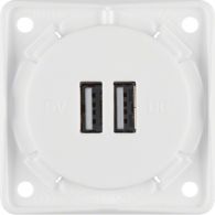 926002509 - Integro Inserts, 230V USB Charging Socket Outlet Polar White Matt