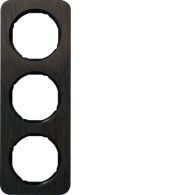 10132354 - Frame 3gang, R.1, oak/black glossy, stained wood