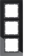 10136616 - Glass frame 3gang, B.7, black/ant. matt