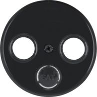 12032045 - Centre plate for aerial soc. 2-/3hole, R.1/R.3/R.classic, black glossy