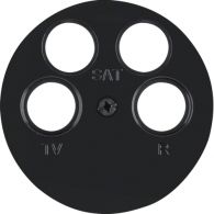 14842045 - Centre plate for aerial soc. 4hole (Ankaro), com-tech, black glossy