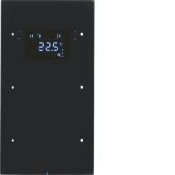 75642055 - Touch sensor 2gang thermostat, display, intg bus coupl. unit,KNX-R.3, glass bl.