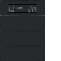 75663592 - B.IQ push-button 3gang thermostat, display, KNX - B.IQ, glass black