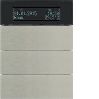 75663593 - B.IQ push-b. 3gang thermostat, display, KNX - B.IQ, stainl. steel metal brushed