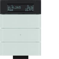 75663690 - B.IQ IR Push Button with Thermostat, 3-Gang, Glass Polar White