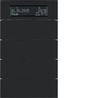 75664592 - B.IQ push-button 4gang thermostat, display, KNX - B.IQ, glass black