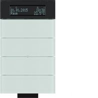 75664690 - B.IQ IR Push Button with Thermostat, 4-Gang, Glass Polar White