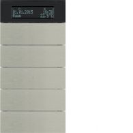 75665593 - B.IQ push-b. 5gang thermostat, display, KNX - B.IQ, stainl. steel metal brushed