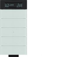 75665690 - B.IQ IR Push Button with Thermostat, 5-Gang, Glass Polar White