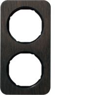 10122354 - Frame 2gang, R.1, oak/black glossy, stained wood