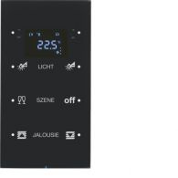 75643155 - Touch sensor 3gang thermostat, display, intg bus coupl. unit,KNX-R.3, glass bl.