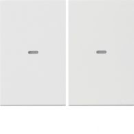 80960379 - Cover for 2gang for push-button module, clearlenses, K.1, p. white glossy