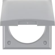 918282507 - Integro Flow-Frame, 1-Gang with Hinged Cover, Grey Glossy