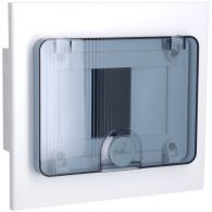 VF104TF - Small distributor,golf,flush,1row,4M,IP40,MS-terminal,PE,transparent door