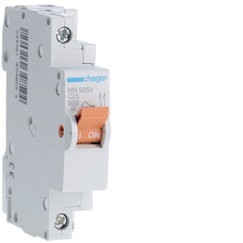 Interruptor magnetotermico para vivienda Hager MN225V 2P 25A CURVA-C