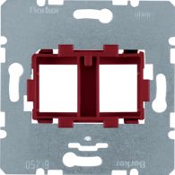 454101 - Soporte 2 tomas modular jack rojo
