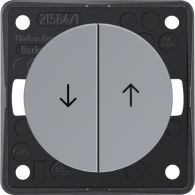 936532507 - Blind series push-button impr symbol arrows, Integro - Design Flow/Pure, grey gl