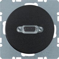 3315412045 - Toma VGA con terminales a tornillo y mordaza, R.x, negro, brillo