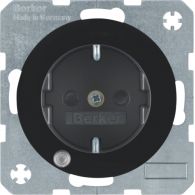 41102045 - Tomas de corriente SCHUKO con LED de control, R.x, negro, brillo