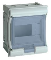 VE106F - Caja de sup. estanca Vector VE, IP65, 1 fila, 6M, Quick Connect/puerta transp
