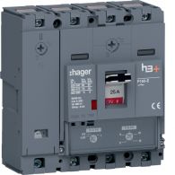HES026DC - Interruptor automático caja moldeada,h3+ P160,4P4D N0-100%,25A,70kA relé TM reg.