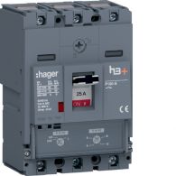 HES025DC - Interruptor automático caja moldeada, h3+ P160,3P3D, 25A, 70kA, relé TM reg.