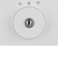 1079710900 - Tapa con cerradura pulsador, con llave, persianas,berker K.1, blanco polar
