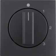 1096160600 - Tapa interruptor 3 posiciones con mando rotativo y pos. neutra S/B antracita