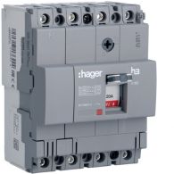 HDA021L - Interruptor automático de caja moldeada x160, 4P4D, 18kA, 20A, TM Fijo