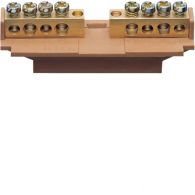 KM08L - Brass terminal, 4x10mm² 4x16mm²,with mounting base,  Color: brown