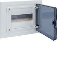 VF108TJ - Small distributor,golf,flush,1row,8M,IP40,MS-terminal,N+PE,transparent door