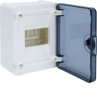 VS108TJ - Small distributor,golf,surface,1row,IP40,8M,MS-terminal,N+PE,transparent door